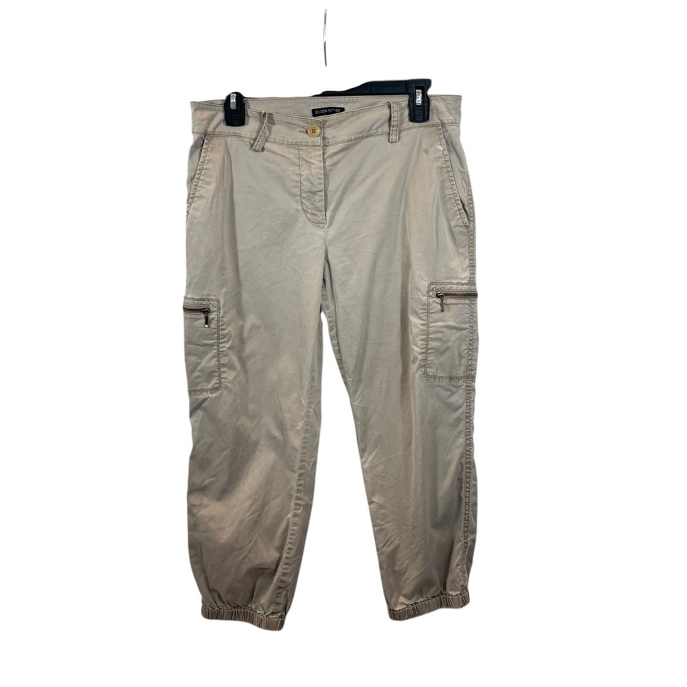 Ladies Eileen Fisher Tencel Blend‎ light Brown Cropped Cargo Pants Size Small